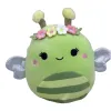 A cute fabric children's toy gift featuring a green bee plush doll with a garland on its head and silver wings Item Picture